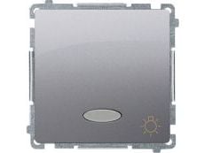 Kontakt-Simon BMS1L.01/43, Tryckknappsbrytare, Plast, Silver, IP20, IP44, 250 V, 10 A