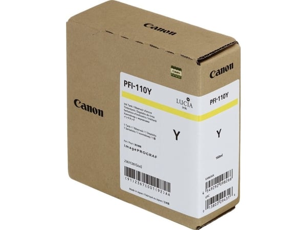 Canon PFI-110Y, Keltainen, Väriainepohjainen muste, 160 ml