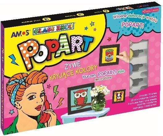 Amos Glass Deco glassmalerier 6 farger PopArt AMOS
