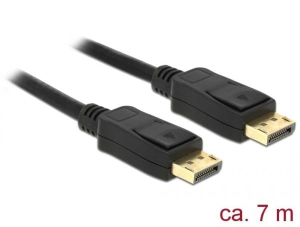 Delock - Skjermkabel - DisplayPort (hann) til DisplayPort (hann) - DisplayPort 1.2 - 7 m - svart