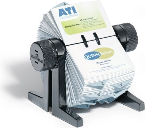 DURABLE VISIFIX CUBO - Roterende kortarkiv - 150 rom - 25 deler - fortrykt: A-Z - kapasitet: 300 kort - med fliker - svart