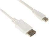 InLine 17131, 1 m, mini DisplayPort, DisplayPort, Hvit, Hankjønn/hankjønn, 48 g