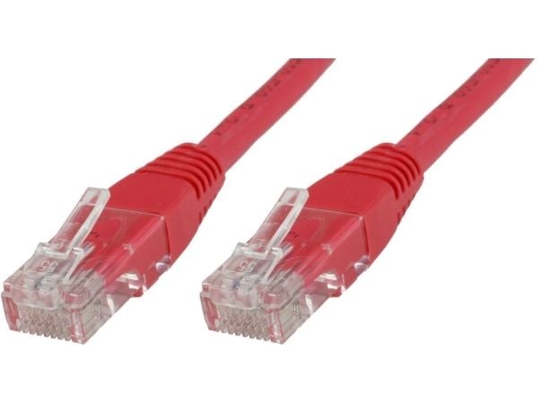 MicroConnect - Nettverkskabel - RJ-45 (hann) til RJ-45 (hann) - 20 m - UTP - CAT 5e - med støvel, flertrådet - rød