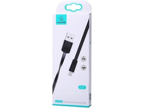 USB-kabel Usams USB-A til Lightning 1,2 m svart (SJ199IP01)