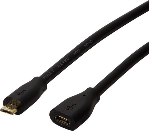 LogiLink CU0125, 5 m, Micro-USB B, Micro-USB B, USB 2.0, 0,48 Gbit/s, Sort