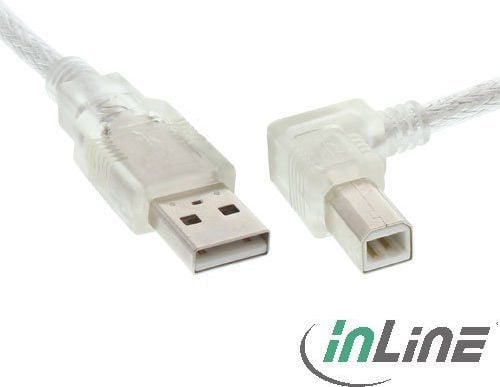 InLine 34520R, 2 m, USB A, USB B, hane/femman, 0,48 Gbit/sek, Transparent