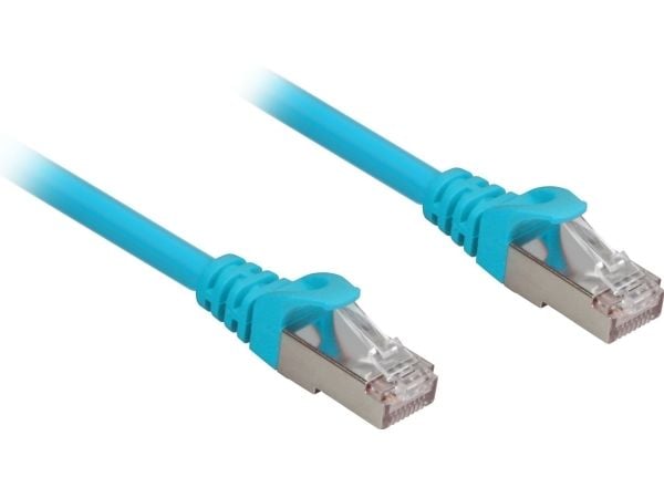 Sharkoon - Koblingskabel - RJ-45 (hann) til RJ-45 (hann) - 1 m - CAT 6a - blå
