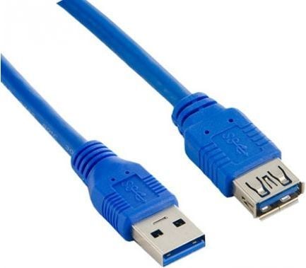 Lanberg - USB-jatkojohto - USB Type A (uros) - USB Type A (naaras) - USB 3.0 - 3 m - sininen