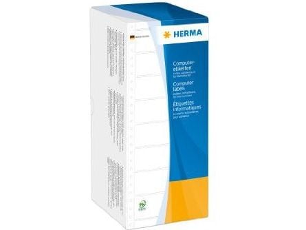 HERMA Computer labels - Papir - matt - permanent selv-adhesiv - perforert - hvit - 101.6 x 48.4 mm 6000 etikett(er) sammenhengde siksakfoldede etik...