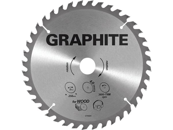Kutte-/slipe-/kappeskive Graphite, 255x30 mm