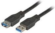 EFB Elektronik 1m USB 3.0, 1 m, USB A, USB A, USB 3.2 Gen 1 (3.1 Gen 1), Hankjønn/hunkjønn, Sort