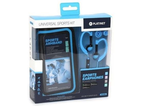 Platinet PM1070BL, Headset, Öronkrok, Idrott, Blå, Binaural, 1,2 m