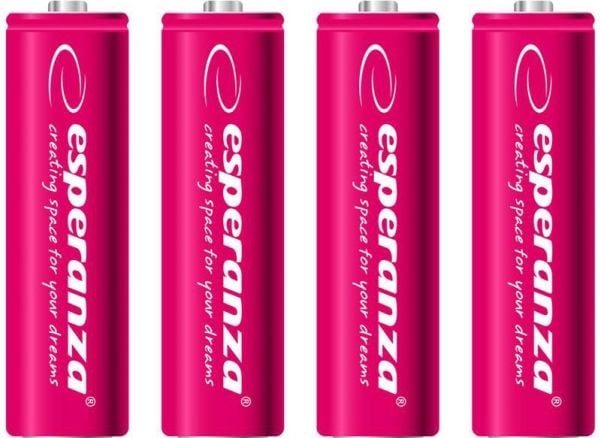 Esperanza - Batteri 4 x AA-type - NiMH - 2000 mAh - rød