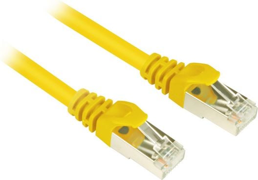 Sharkoon - Koblingskabel - RJ-45 (hann) til RJ-45 (hann) - 25 cm - SFTP - CAT 6 - gul