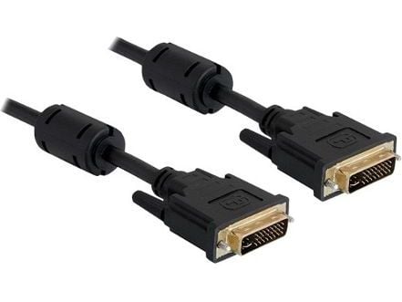 Delock - DVI-kabel - DVI-I (hann) til DVI-I (hann) - 2 m - tommelskruer - svart
