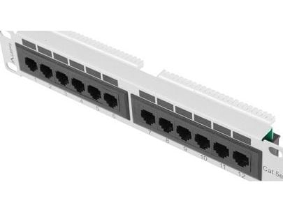 Lanberg PPU5-9012-S, RJ-45, Cat5,Cat5e, Harmaa, Metalli, Telinekiinnitys, 1U
