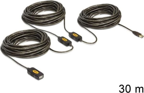 Delock Extension cable USB 2.0 - USB-forlengelseskabel - USB (hann) til USB (hunn) - 30 m - aktiv