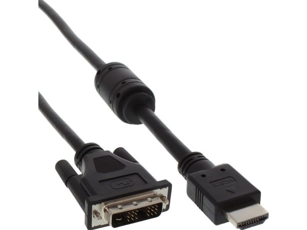 InLine 17663, 3 m, HDMI, DVI-D, Sort, Hankjønn/hankjønn, 216 g
