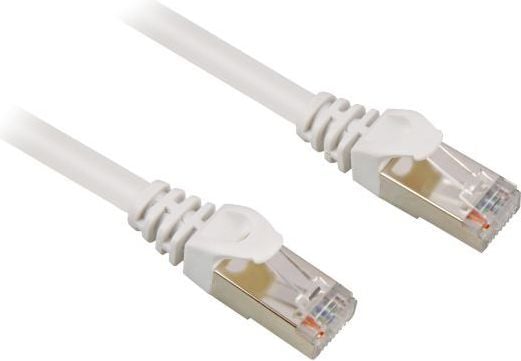 Sharkoon - Koblingskabel - RJ-45 (hann) til RJ-45 (hann) - SFTP - CAT 6 - hvit