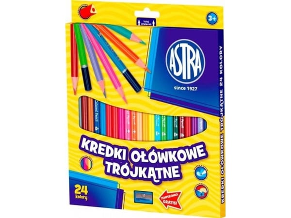 Astra trekantede fargeblyanter 24 farger (058993)