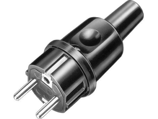 AEPSP AEP portable plug, straight, single-phase, rubber 16A 230V (9002210)