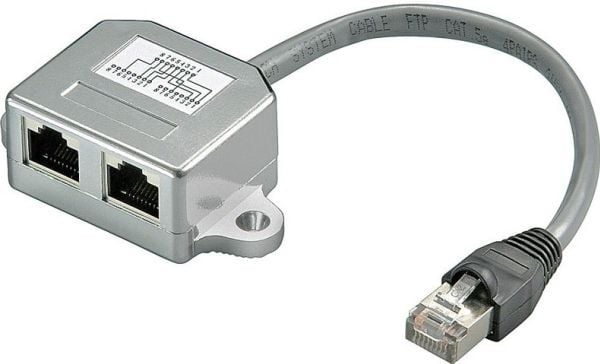 Goobay 68908, RJ-45, 2 x RJ-45, 0,15 m, Sølv