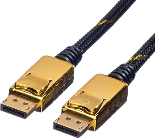 ROLINE 11.04.5649, 10 m, DisplayPort, DisplayPort, Hankjønn, Hankjønn, Svart, Gull