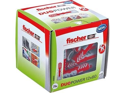 Fischer DUOPOWER 12 x 60, Ekspansjonsanker, Betong, Metall, Grå, 60 mm, 1,2 cm