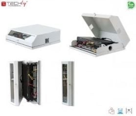 Techly I-CASE FL-09-BGT, Veggmonterbar hylle, 9U, 30 kg, Nøkkellås, Forbedret kabelføring, 12,1 kg