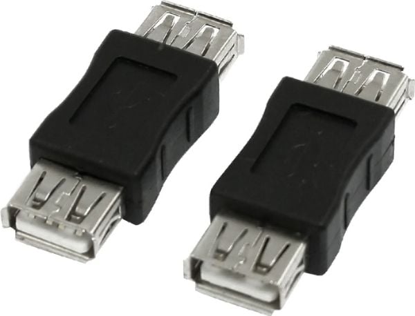Akyga - USB-hann-hunnveksler - USB (hunn) til USB (hunn) - svart