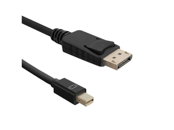 Qoltec 50434, 1,8 m, Mini DisplayPort, DisplayPort, Uros, Uros, Musta