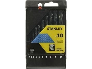 Stanley STA56030-QZ, Drill, Metall, Rolled High-Speed Steel (HSS-R), 1/2/3/4/5/6/7/8/9/10 mm, 10 stykker