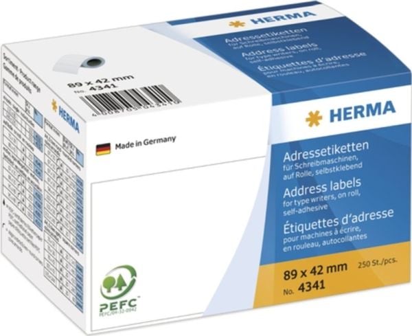 HERMA - Matt - selv-adhesiv - hvit - 89 x 42 mm 250 stk (1 rull(er) x 250) adresselapper
