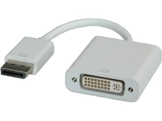 ROLINE DisplayPort-DVI Adapter, 0,15 m, DisplayPort, DVI, Hankjønn, Hunkjønn, Hvit