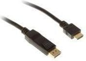 InLine 17185, 5 m, HDMI, DisplayPort, kultainen, musta, uros/naaras