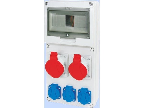 Elektromet Jakokeskus RSE-03 ikkuna 8 moduulia kytketty 2x32A 3P+N+Z 400V, 3x16A 2P+Z 250V IP54 (942082)