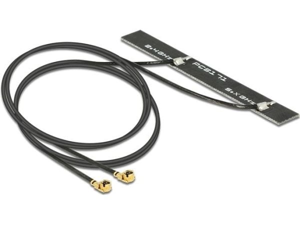 Delock WLAN Twin Antenna - Antenne - 6.16 cm - Wi-Fi - 5 dBi - innendørs - svart