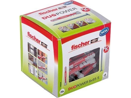 Fischer universalplugg med stjerneskrue 8 x 65 mm 25stk (538256)
