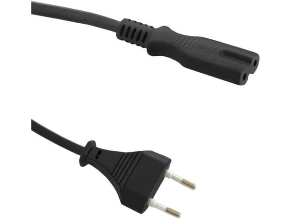 Qoltec - Strömkabel - Eurokontakt (hane) till power IEC 60320 C7 - AC 250 V - 1.4 m
