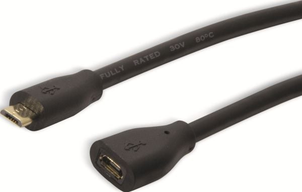 LogiLink CU0124, 3 m, Micro-USB B, Micro-USB B, USB 2.0, 0,48 Gbit/s, musta