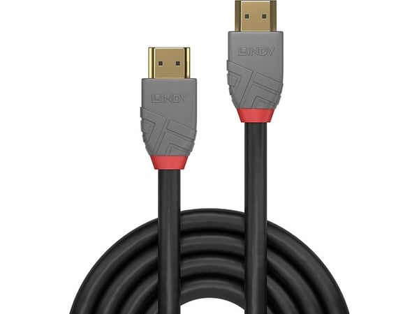 Lindy 36963, 2 m, HDMI-tyyppi A (vakio), HDMI-tyyppi A (vakio), 4096 x 2160 pikseliä, 3D, Musta, Harmaa