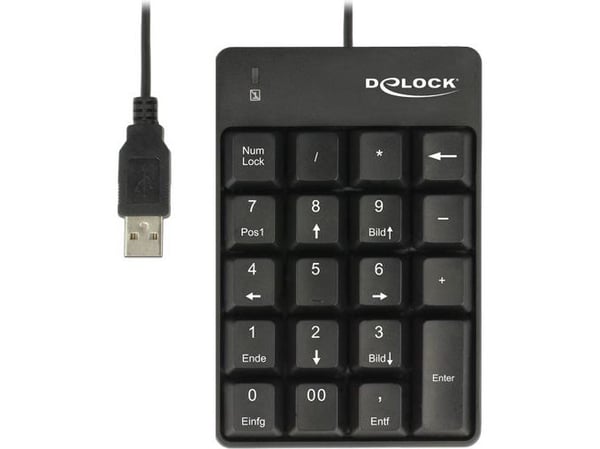 Delock - Tastegruppe - USB - svart - løsvekt