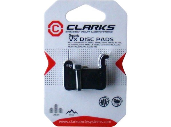 Clarks bremsebelegg Shimano (XTR M965, M966, Saint M800, XT 765, SLX M665, Hone M60, LX M585, Deore M535) organiske (CLA-VX824C)