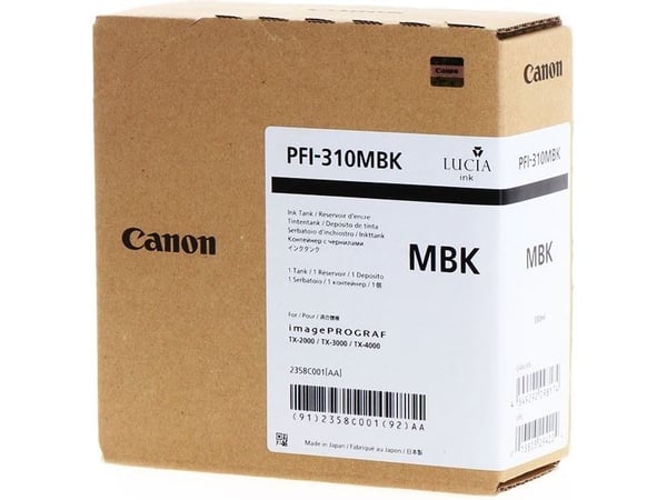 Canon PFI-310MBK, Mattamusta, Väriainepohjainen muste, 330 ml