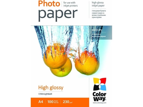 ColorWay - Blank - høyblank hvitt - A4 (210 x 297 mm) - 230 g/m² - 100 ark fotopapir