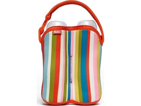 Built BUILT Bottle Buddy - Termoemballasje for doble flasker (Baby Pink Stripe), universal