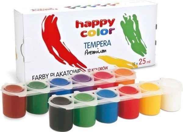 Happy Color fargeplakat Tempera Premium 12 farger Alw 25 ml