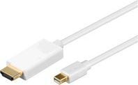 MicroConnect - Adapterkabel - Mini DisplayPort til HDMI - 1 m - hvit - 4 K 60 Hz (4096 x 2160) støtte