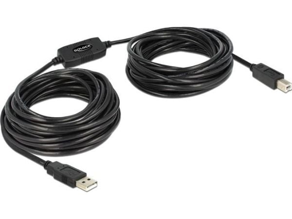 Delock - USB-kabel - USB-type B (hann) til USB (hann) - USB 2.0 - 11 m - aktiv
