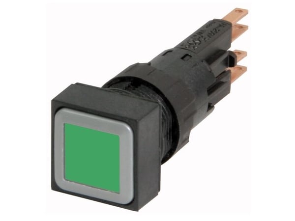 Eaton Q18LT-GN/WB, Tryckknappsbrytare, Svart, Grön, IP65, 18 mm, 60 mm, 18 mm
